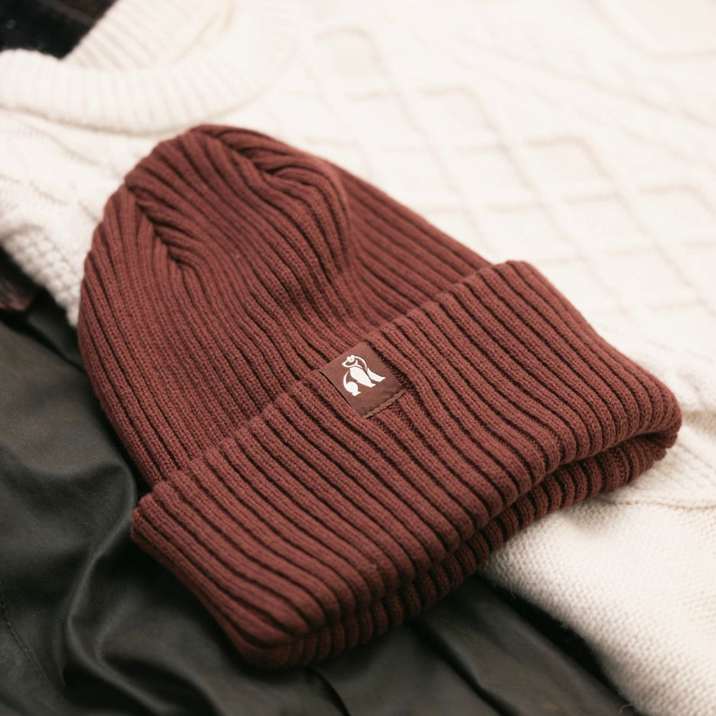 Organic Cotton Beanie - Burgundy