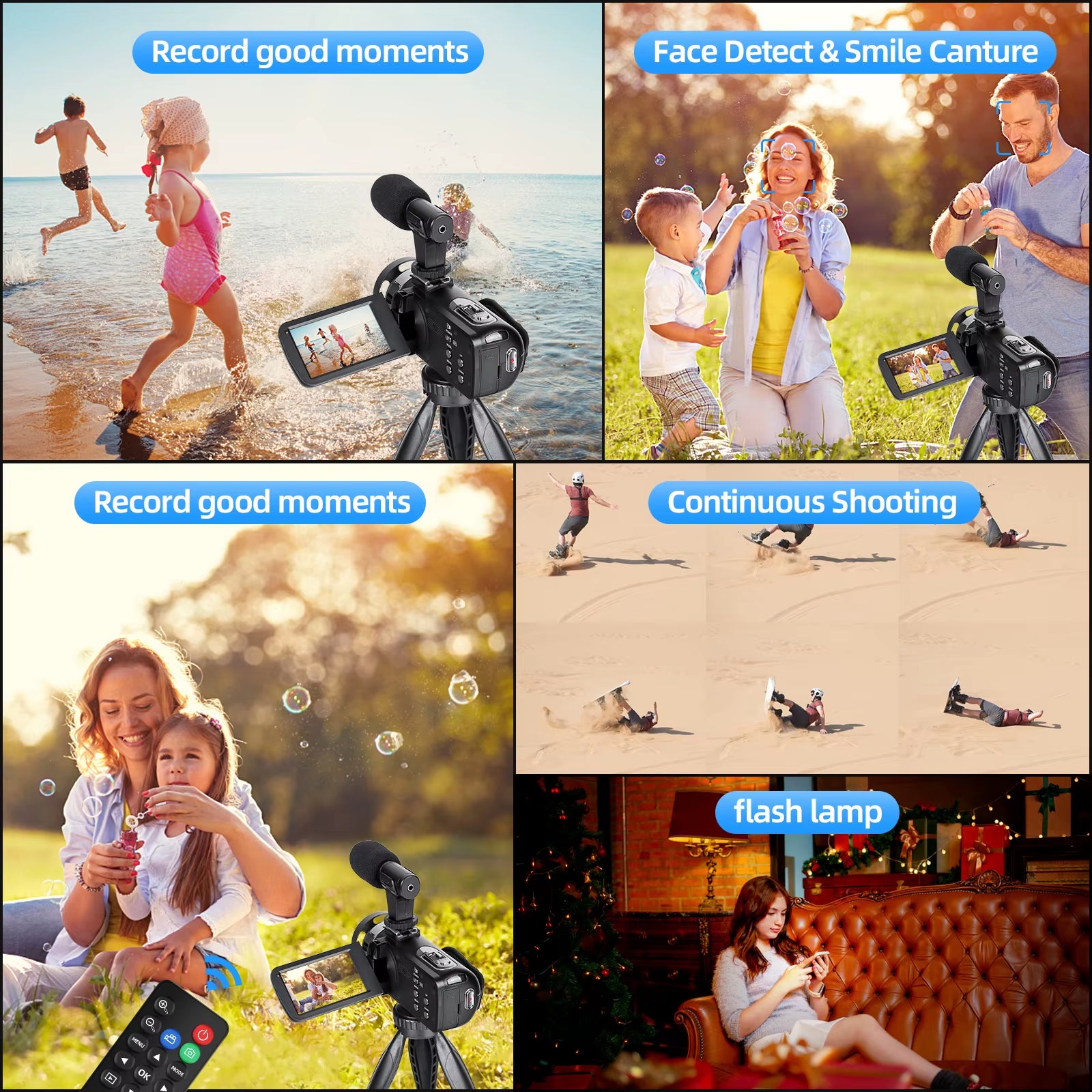 2.7K Video Camera 42MP Digital Camera Vlogging Camera for 3.0Inch Flip Screen Camcorder with Remote Control