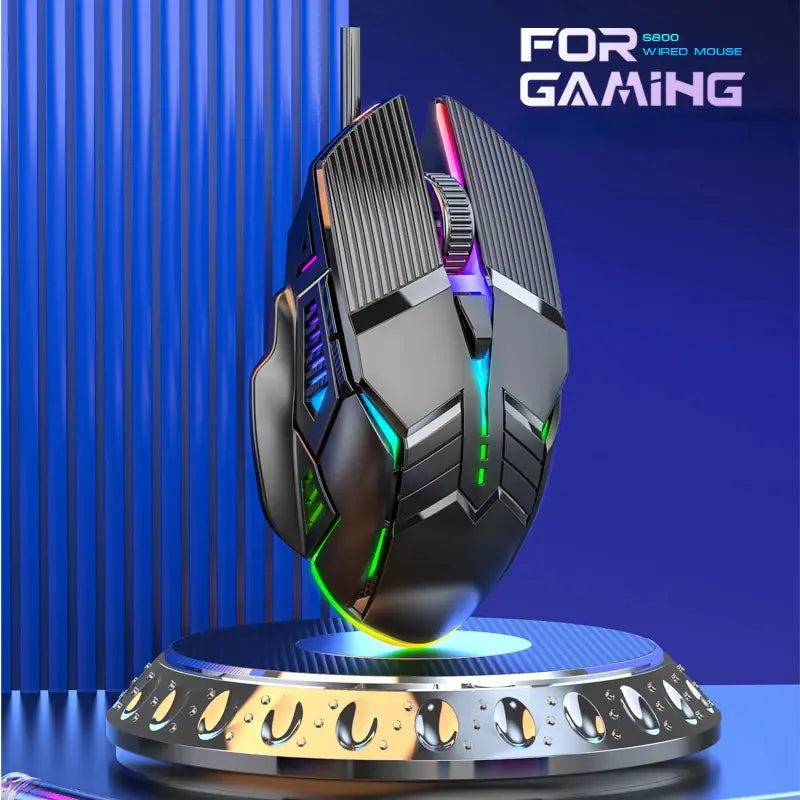 3200DPI Ergonomic RGB Wired Gaming Mouse with 6 Buttons