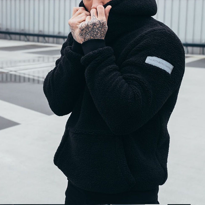 Men’s Plush Hoodie Sweatshirt with Big Pocket